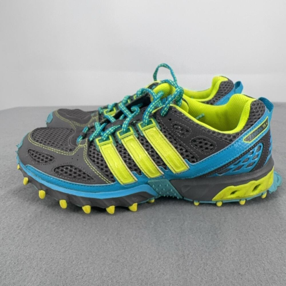 Adidas Kanadia TR 4 Shoes Womens Size 8.5 Gray Blue Trail Running Outdoor U42857